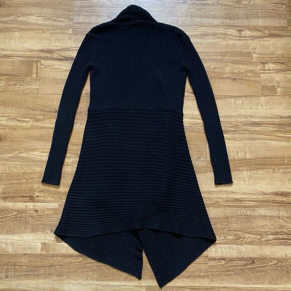 Cabi M Black Sweetheart Open Waterfall Cardigan Long Rib Knit Sweater Witchy - Picture 11 of 16